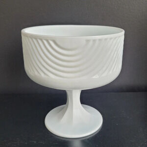 Vintage E. O.  Brody Co. milkglass compote footed candy dish serving bowl USA